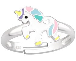 Joy|S - Zilveren eenhoorn ring - unicorn - verstelbaar voor kinderen