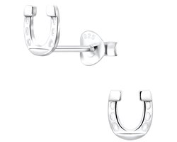 Joy|S - Zilveren hoefijzer oorbellen - 6 x 7 mm