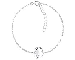 Joy|S - Zilveren klaver armband - klavertje vier 10 x 12 mm - 15 cm + 3 cm extension