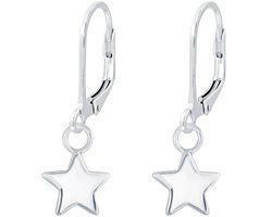 Joy|S - Zilveren ster bedel oorbellen - leverback sluiting