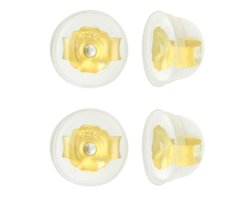 Joy|S - Zilveren vlindersluiting met siliconen bescherming - 4 stuks - sterling zilver 925 - gold plated - achterkantjes oorbellen - goudkleur