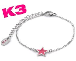 K3 Armband met Ster Bedel - Zilverkleurig RVS - K3 merchandise - K3 sieraden