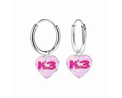 K3 - Zilveren oorringen - K3 collectie - Roze hart