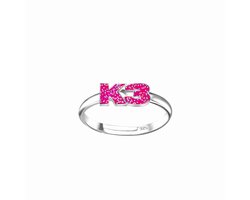 K3 - zilveren ring - K3 collectie - roze logo - 925 zilver