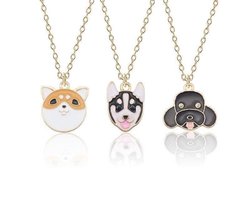 Kasey Kinderketting Honden - Goudkleurig - Set van 3