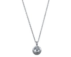 Ketting Heren met Mini Voetbal Hanger - Zilver Kleurig - Kettingen Heren Jongens Meisjes - Papa Cadeau Voor Mannen - Vaderdag