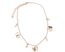Ketting Meisje- Meisjesketting Vlinder- 3D Ketting- Bedelketting- Goudkleurige ketting vlinder- Kind- LiLaLove