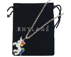 Ketting Met Eenhoorn Hanger Voor Kind / Meisje – 40 + 7 cm Verstelbaar - Unicorn Zilverkleurig – Leuk Cadeau Voor Kerst of Sinterklaas