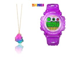 Kinderhorloge- kinderhorloge meisjes- digitale kinderhorloge- waterdicht- INCLUSIEF KETTING-