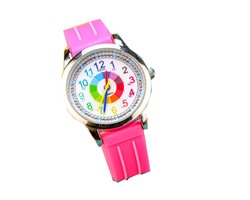 Kinderhorloge Meisjes – Regenboog Horloge – Analoge Wijzers – Roze