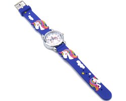 Kinderhorloge - quartz - unicorn - blauw