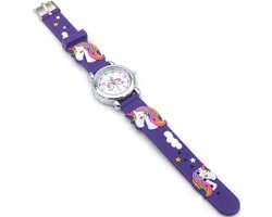 Kinderhorloge - quartz - unicorn - paars