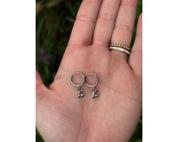 Kinderoorbellen - Stainless steel - Meisjes oorbellen - Oorbellen - Hypoallergeen - Sieraden - Kersjes oorbellen - Zilver - Cadeautje meisje - Ringetjes oorbellen - Oorbel Kers zilver