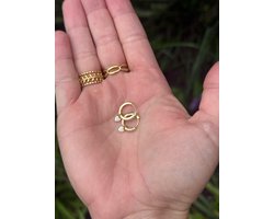 Kinderoorbellen - Sterling Silver - Hartjes oorbellen - Gouden oorbellen meisjes - Meisjes oorbellen - Oorbel ringetjes hartje - Sterling zilver - Cadeautje meisje - Oorbel hartje wit