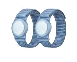 Knaak Polsbandje geschikt voor Apple AirTag - 2-Pack - Siliconen Armband - 22 cm - Blauw