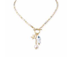 Kralenketting Meisje- Witte Kralenketting- Ketting met hanger- Ketting Vis- Ibiza Ketting- Meisjesketting- LiLaLove- Cadeau Meisje- Kind