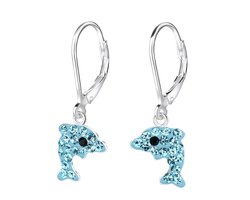 La Rosa Princesa Dolfijn Oorbellen Zilver Kristal Brisure sluiting