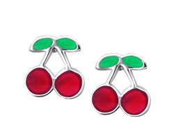 La Rosa Princesa Kersen Oobellen Zilver Meisjes Kers Oorknoppen Cherry