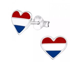 La Rosa Princesa Nederlandse Vlag Oorbellen Zilver Rood Wit Blauw - Vlag Nederland Holland - Koningsdag - EK Voetbal