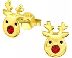 La Rosa Princesa Rendier Oorbellen Zilver Goudkleurig Gold Plated Kerst