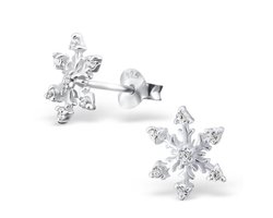 La Rosa Princesa Sneeuwvlok Oorbellen meisje dames met Zirkonia - echt Zilver