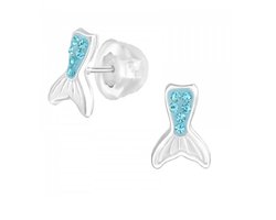 La Rosa Princesa Zeemeermin Oorbellen Zilver Meisje - Blauw