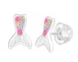 La Rosa Princesa Zilveren Regenboog Zeemeermin Oorbellen | Meisje Kind