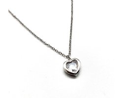 LiLaLove Meisjes Ketting- Ketting Hartje Diamant- Ketting meisje Zilver 925- Ketting met diamanten hartje- Love- Subtiel- Kind