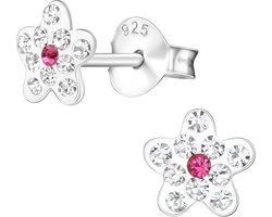 Little Bijoux oorknopje-bloem roze kern