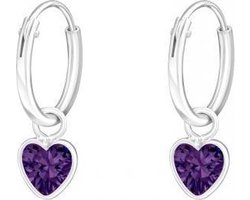 Little Bijoux oorringen-hangertje hart paars