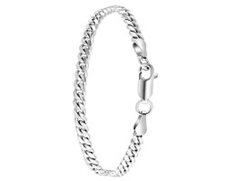Lucardi Kinder Gerecycled zilveren armband gourmetschakel - Armband - 925 Zilver - Zilverkleurig - 17 cm