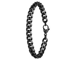 Lucardi Kinder Stalen armband gourmet met antique finish - Armband - Staal - Zilver - 16 cm