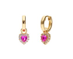 Lucardi Kinder Zilveren kinderoorringen met plating - Oorbellen - 925 Zilver - Goudkleurig