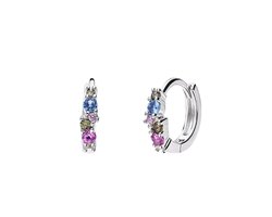 Lucardi Kinder Zilveren oorringen multi color - Oorbellen - 925 Zilver - Zilverkleurig