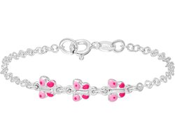 Lucardi Meisjes Armbandje met hanger met plating - Dier - Cadeau - Echt Zilver - Zilverkleurig