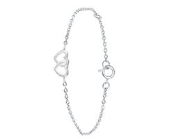 Lucardi Meisjes Armbandje met hanger met plating - Hart - Cadeau - Echt Zilver - Zilverkleurig