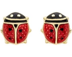 Lucardi Meisjes Oorknop - Dier - Cadeau - 9 Karaat - Geelgoud