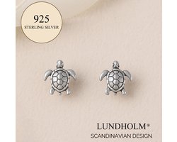 Lundholm Luxe 925 Sterling Zilver Luxe Oorbellen Meisjes Schildpad - Scandinavisch Design - meisjes cadeautje cadeau voor meisje - luxe verpakking