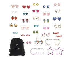Luxore 30 Paar Kinder Eenhoorn Oorbellen set – Magic Unicorn & Paarden - Oorknopjes, Oorringen & Oorstekers – Meisjes Sieraden - Cadeautje