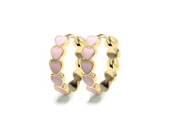 MILLIE Oorringen - Lichtroze/Goud | Stainless Steel | Ø 14 mm | Fashion Favorite