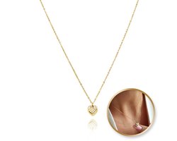 mooie hartje ketting met steentjes 14 k goud verguld / VERJAARDAG CADEAU / voor jong en oud / voor vrouwen en meisjes / elegant / sOwiesO shop / roestvrij staal / leuke cadeau / luxe doos erbij / hartje ketting / collier / sieraden /