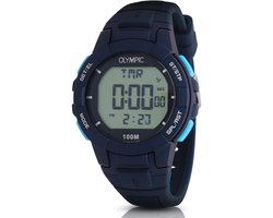 Olympic OL45HKR016 Digital Horloge - Voor Kinderen - Mineraalglas - Kunststof - Blauw - 36 mm breed - Quartz - Gesp - 10 ATM (zwemmen)