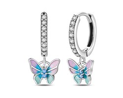 Oorbellen meisje vlinder - pastel - glinster