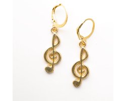 Oorbellen muzieksleutel goud