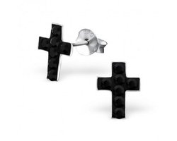 Oorknopjes-kruis zwart