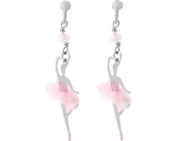 Orphelia - Zilver gerhodineerd Ballerina Oorhangers - ZO-7131 - 4 cm