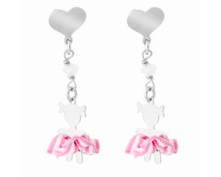 Orphelia - Zilver gerhodineerd Ballerina Oorhangers - ZO-7133 - 3.5 cm