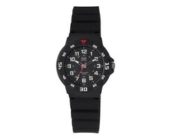 Q&Q VR19J001Y - Horloge - Sport - Analoog - Dames - Vrouwen - Kinderen - Plastic band - Rond - Cijfers - Kunststof - Zwart - Groen - 10 ATM