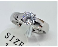 Ring - meisjes – Tiener – Zirkonia - 5mm - sieraden - RVS - Maat 14