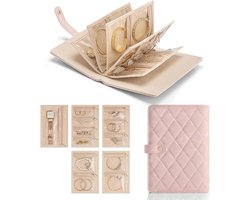 Sieradendoos voor dames - opbergsysteem - reizen - sieradenhouder - roze - cadeau - juwelen - organizer - halskettingen - oorbel - ringopbergdoos - geschikt voor reizen